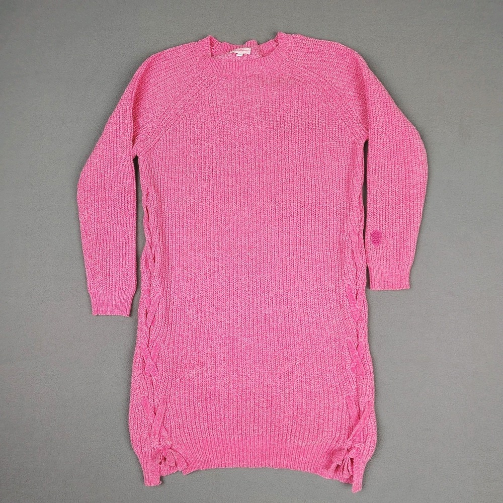 Tommy Bahama Sweater Dress Women 14 Large Pink Long Sleeve Casual Cruise New